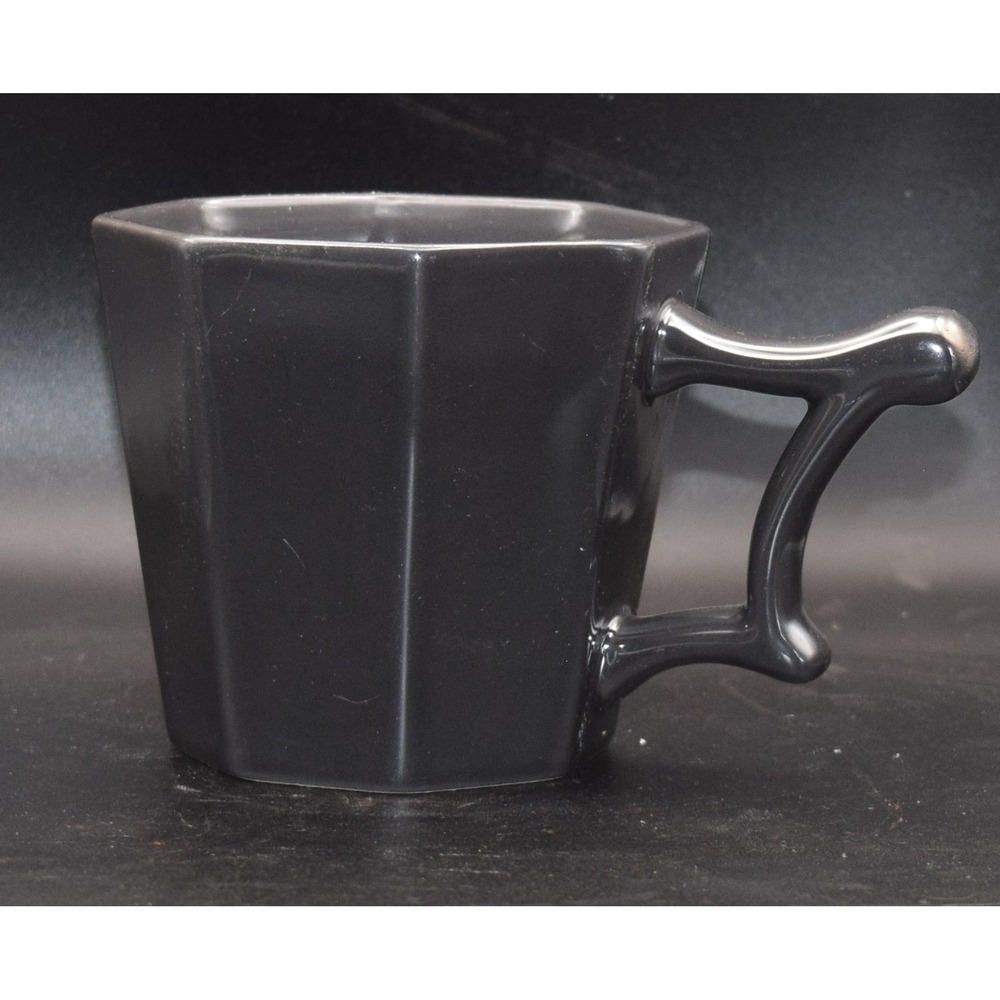 Starbucks Mug 14oz Gray 2013 Heptagonal Geometric Wishbone Handle Matte Ceramic
